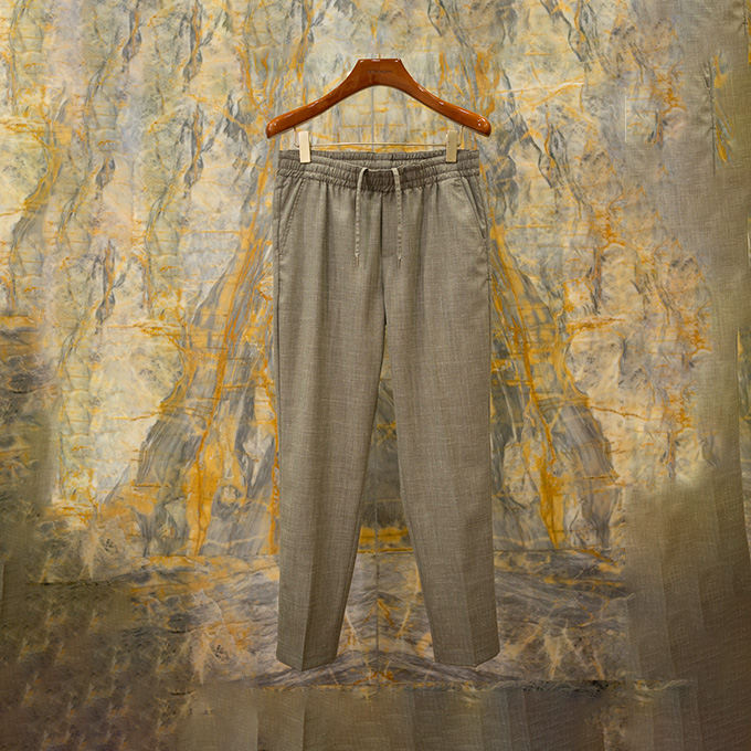 dolce gabbana linen wool blend drawstring trousers